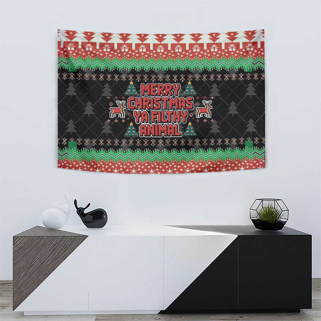 Merry Christmas Ya Filthy Animal Tapestry Retro Christmas Humor - Wonder Print Shop