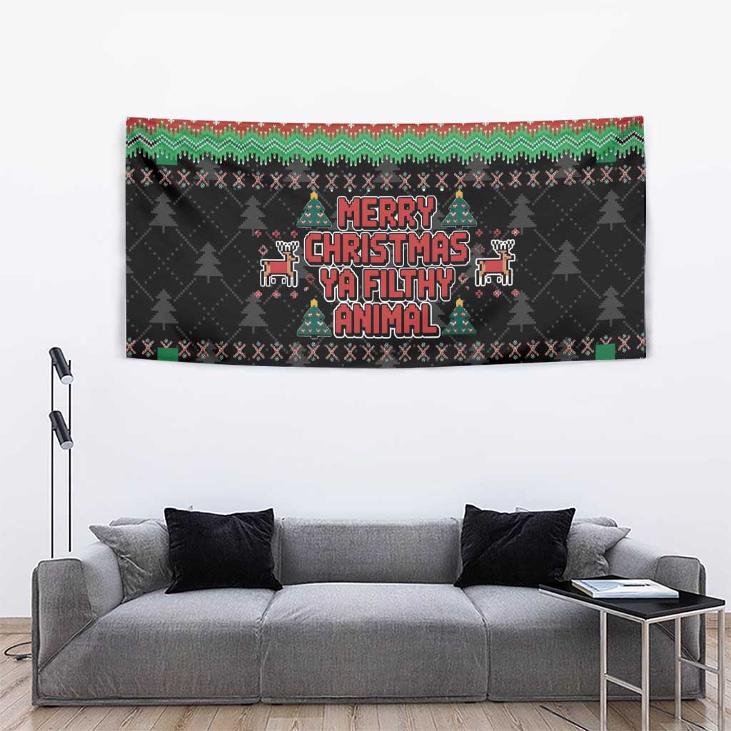 Merry Christmas Ya Filthy Animal Tapestry Retro Christmas Humor - Wonder Print Shop