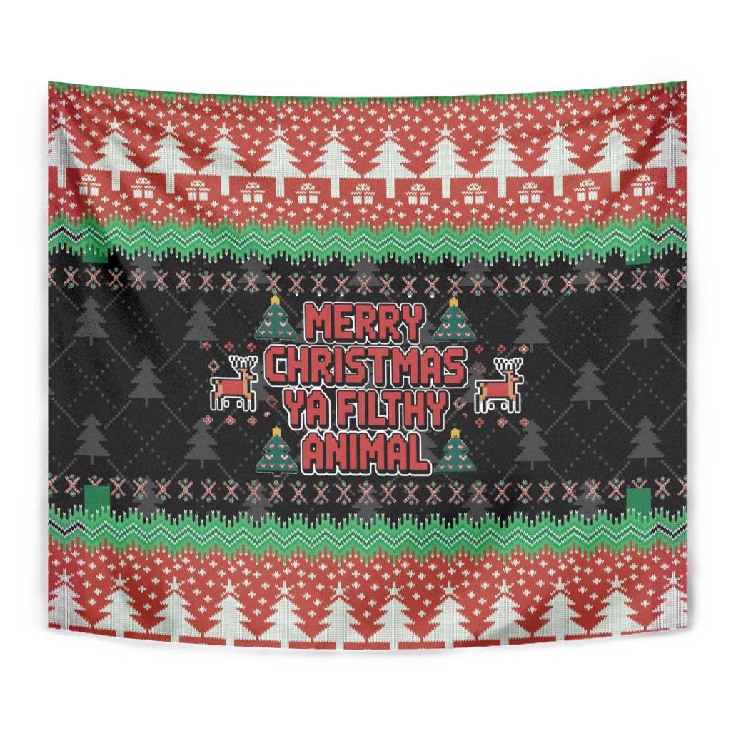 Merry Christmas Ya Filthy Animal Tapestry Retro Christmas Humor - Wonder Print Shop
