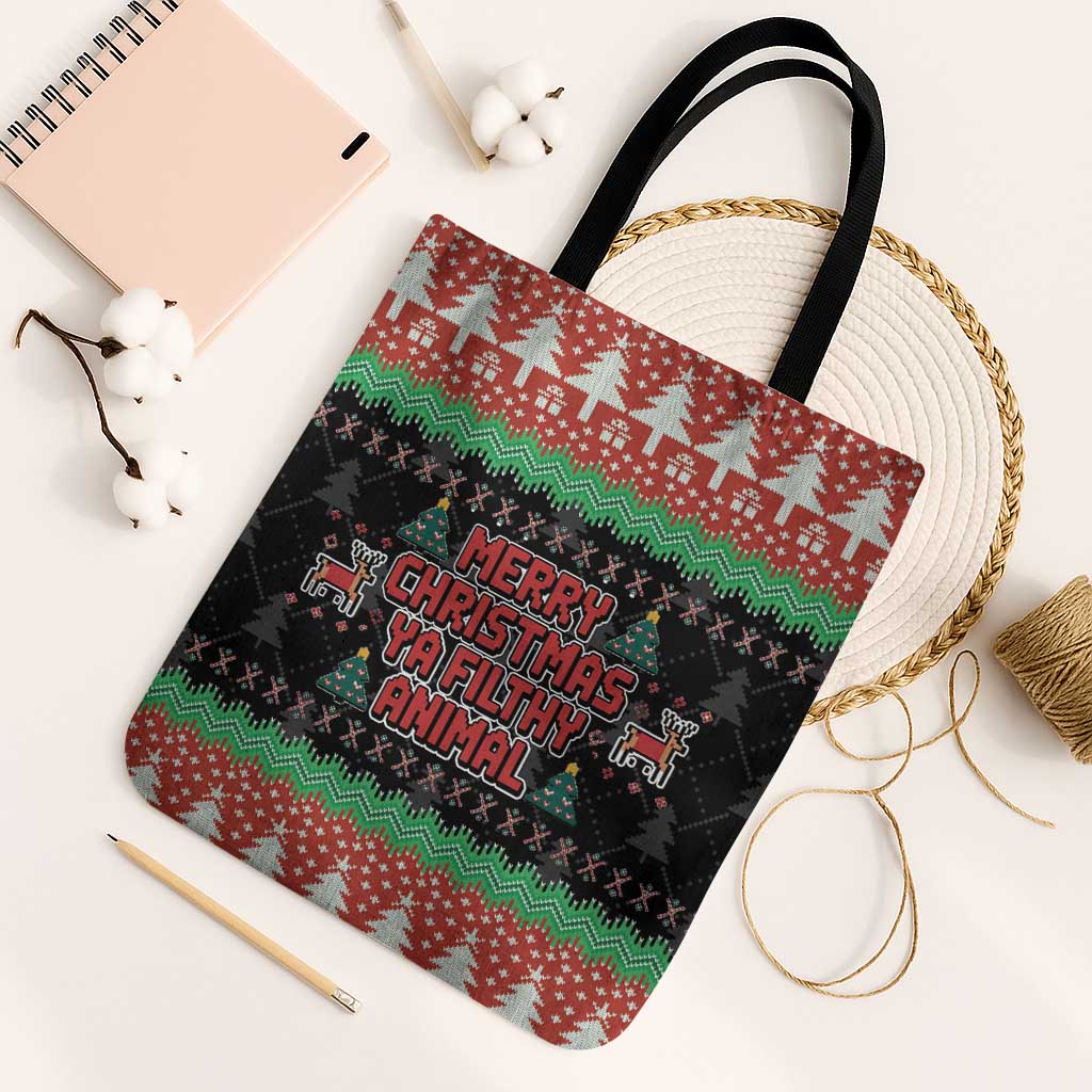 Merry Christmas Ya Filthy Animal Tote Bag Retro Christmas Humor - Wonder Print Shop