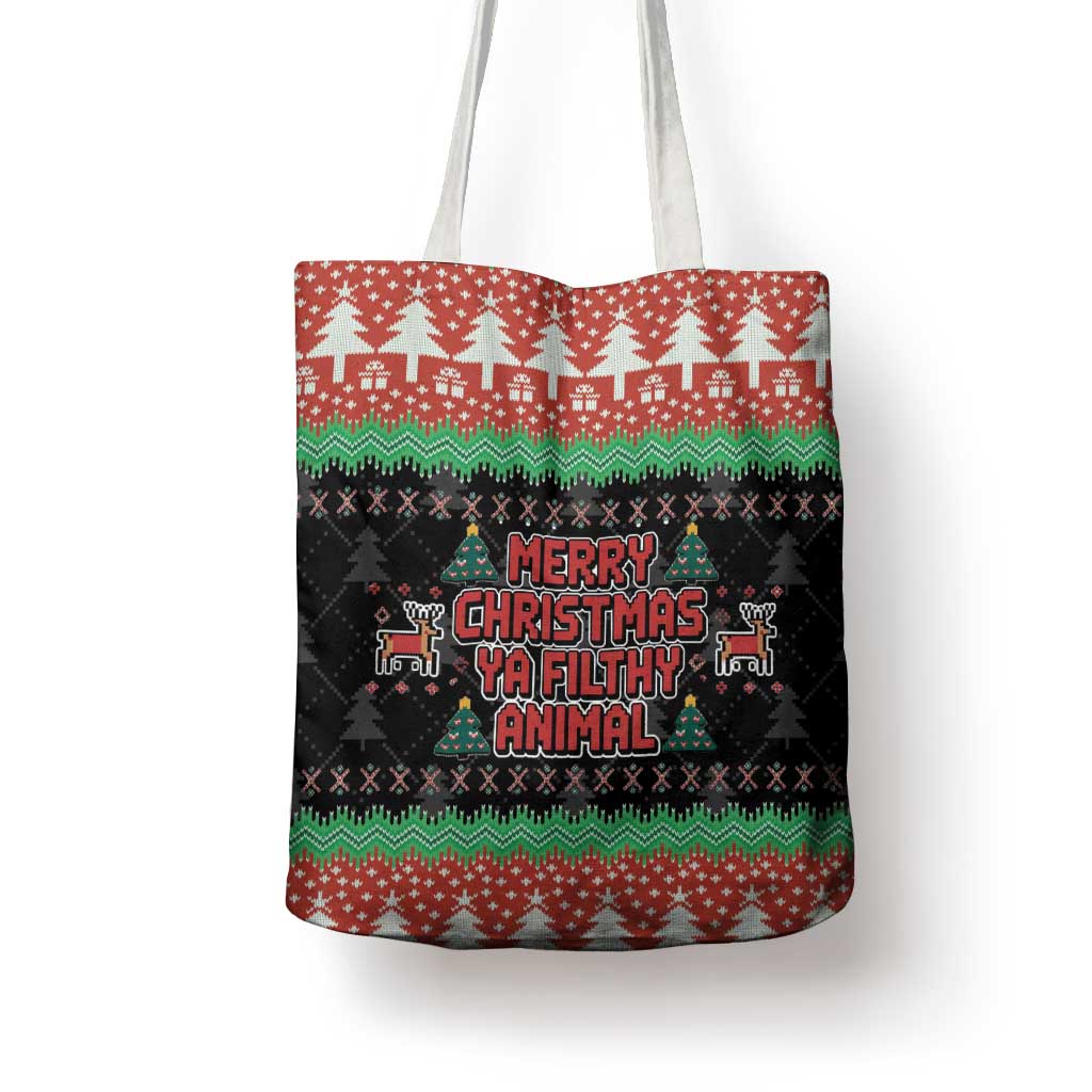 Merry Christmas Ya Filthy Animal Tote Bag Retro Christmas Humor - Wonder Print Shop
