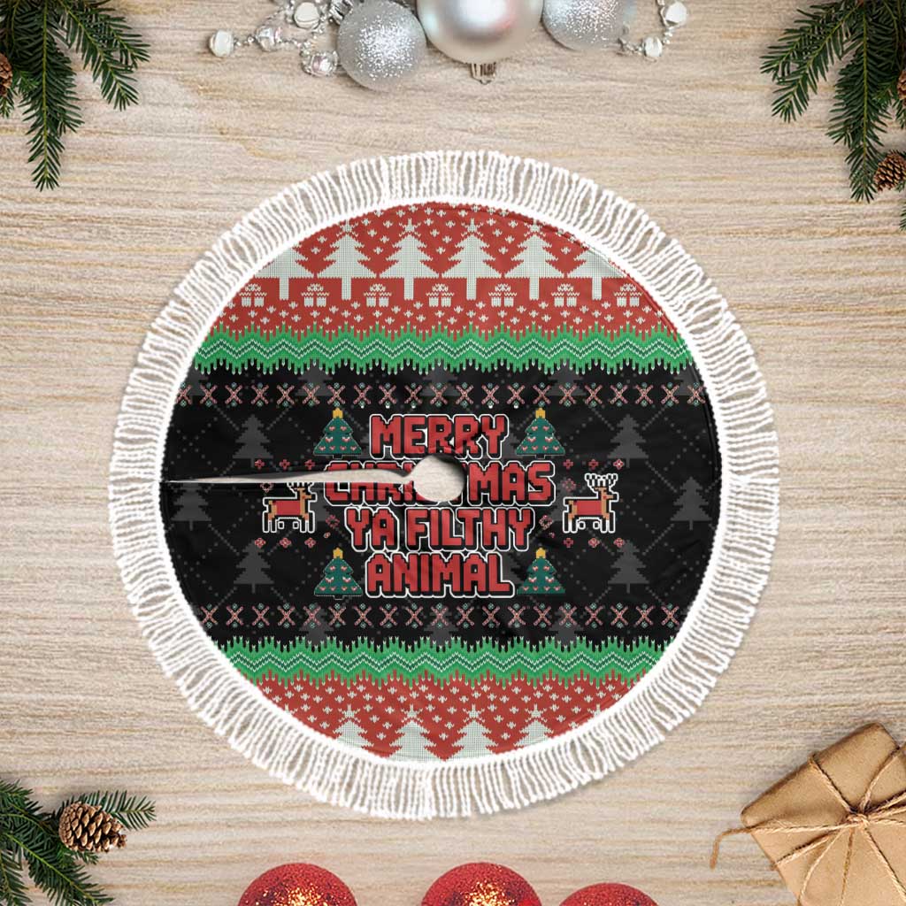 Merry Christmas Ya Filthy Animal Tree Skirt Retro Christmas Humor - Wonder Print Shop