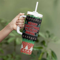 Merry Christmas Ya Filthy Animal Tumbler With Handle Retro Christmas Humor - Wonder Print Shop