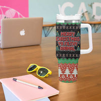 Merry Christmas Ya Filthy Animal Tumbler With Handle Retro Christmas Humor - Wonder Print Shop