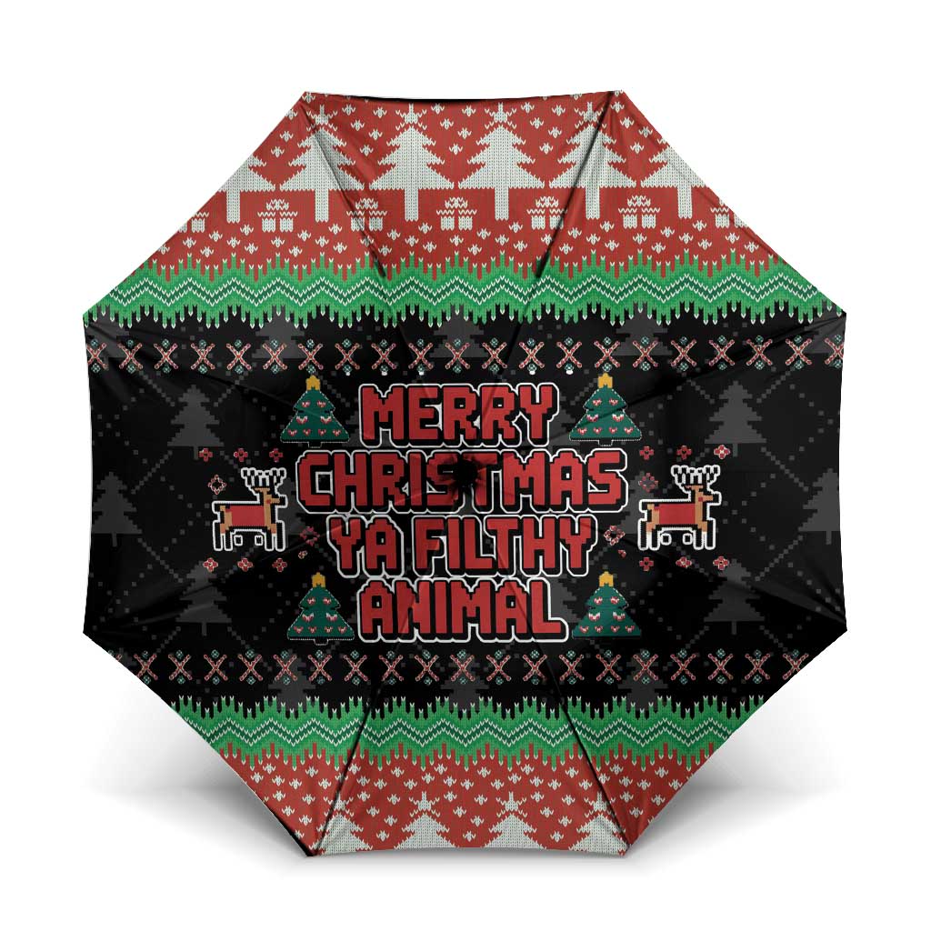 Merry Christmas Ya Filthy Animal Umbrella Retro Christmas Humor - Wonder Print Shop