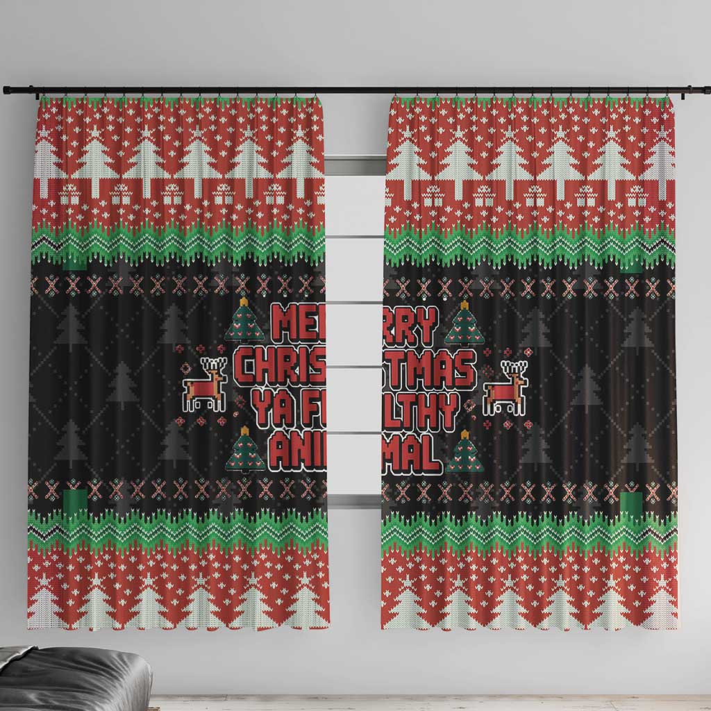 Merry Christmas Ya Filthy Animal Window Curtain Retro Christmas Humor - Wonder Print Shop