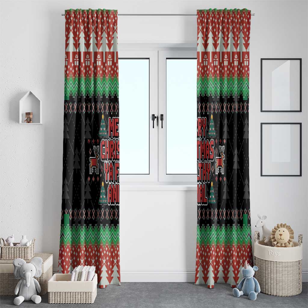 Merry Christmas Ya Filthy Animal Window Curtain Retro Christmas Humor - Wonder Print Shop