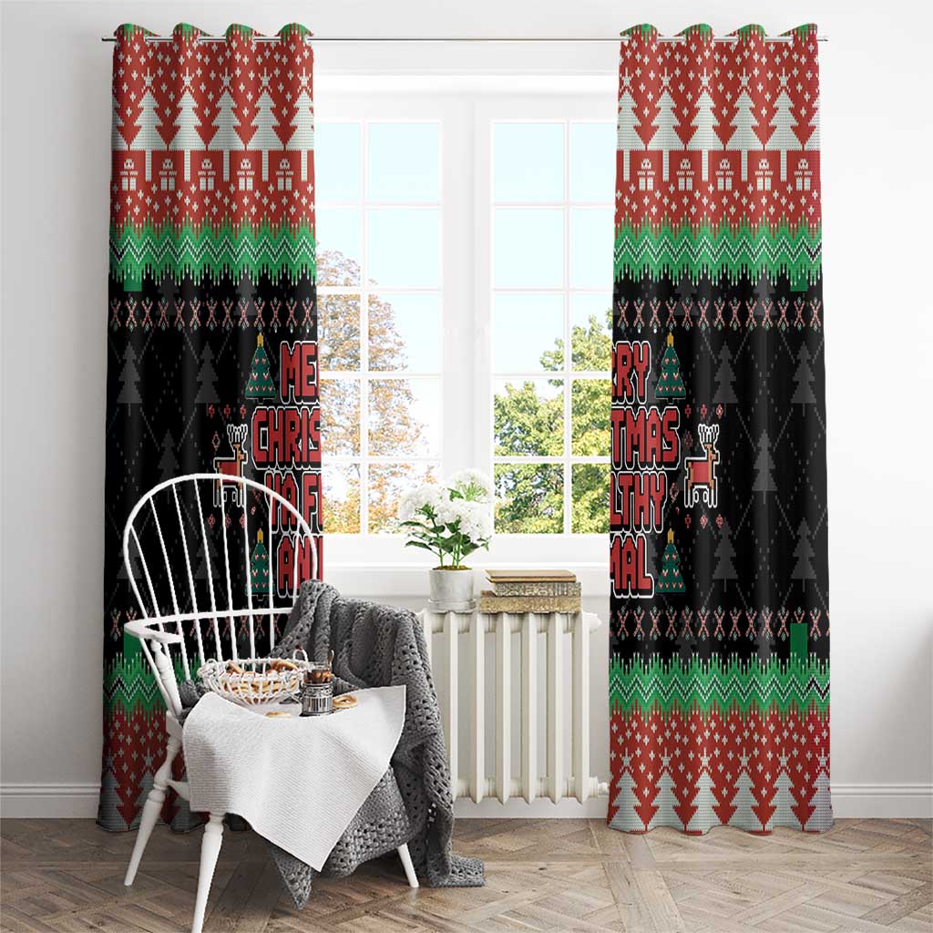 Merry Christmas Ya Filthy Animal Window Curtain Retro Christmas Humor - Wonder Print Shop