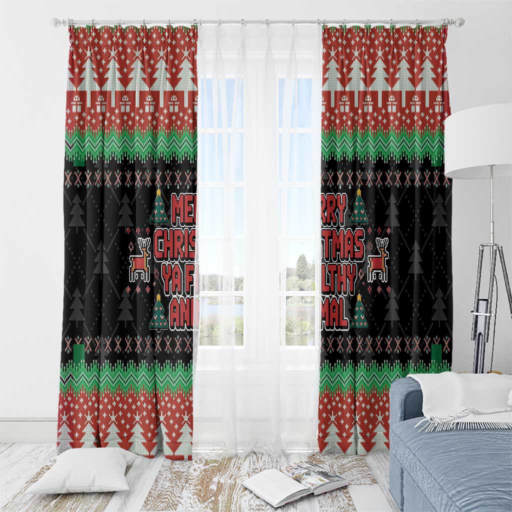 Merry Christmas Ya Filthy Animal Window Curtain Retro Christmas Humor - Wonder Print Shop