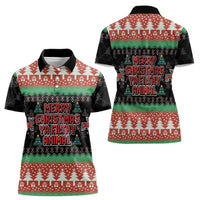 Merry Christmas Ya Filthy Animal Women Polo Shirt Retro Christmas Humor - Wonder Print Shop