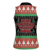 Merry Christmas Ya Filthy Animal Women Sleeveless Polo Shirt Retro Christmas Humor - Wonder Print Shop