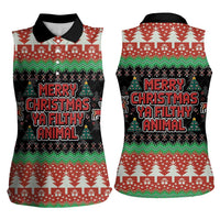 Merry Christmas Ya Filthy Animal Women Sleeveless Polo Shirt Retro Christmas Humor - Wonder Print Shop
