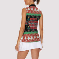 Merry Christmas Ya Filthy Animal Women Sleeveless Polo Shirt Retro Christmas Humor - Wonder Print Shop