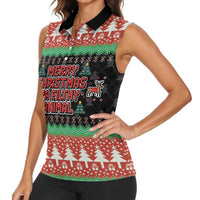 Merry Christmas Ya Filthy Animal Women Sleeveless Polo Shirt Retro Christmas Humor - Wonder Print Shop