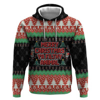 Merry Christmas Ya Filthy Animal Zip Hoodie Retro Christmas Humor - Wonder Print Shop