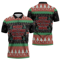 Merry Christmas Ya Filthy Animal Zipper Polo Shirt Retro Christmas Humor - Wonder Print Shop