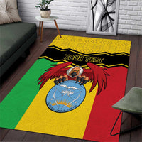 Personalised Mali Area Rug Vulture With Coat Of Arms Bogolan Pattern
