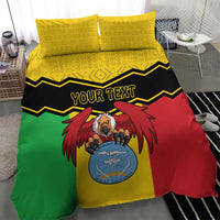Personalised Mali Bedding Set Vulture With Coat Of Arms Bogolan Pattern