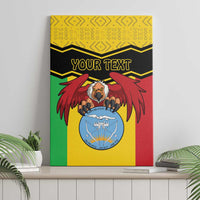 Personalised Mali Canvas Wall Art Vulture With Coat Of Arms Bogolan Pattern