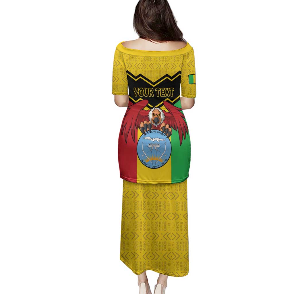 Personalised Mali Family Matching Puletasi and Hawaiian Shirt Vulture With Coat Of Arms Bogolan Pattern