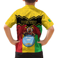 Personalised Mali Family Matching Summer Maxi Dress and Hawaiian Shirt Vulture With Coat Of Arms Bogolan Pattern - Wonder Print Shop