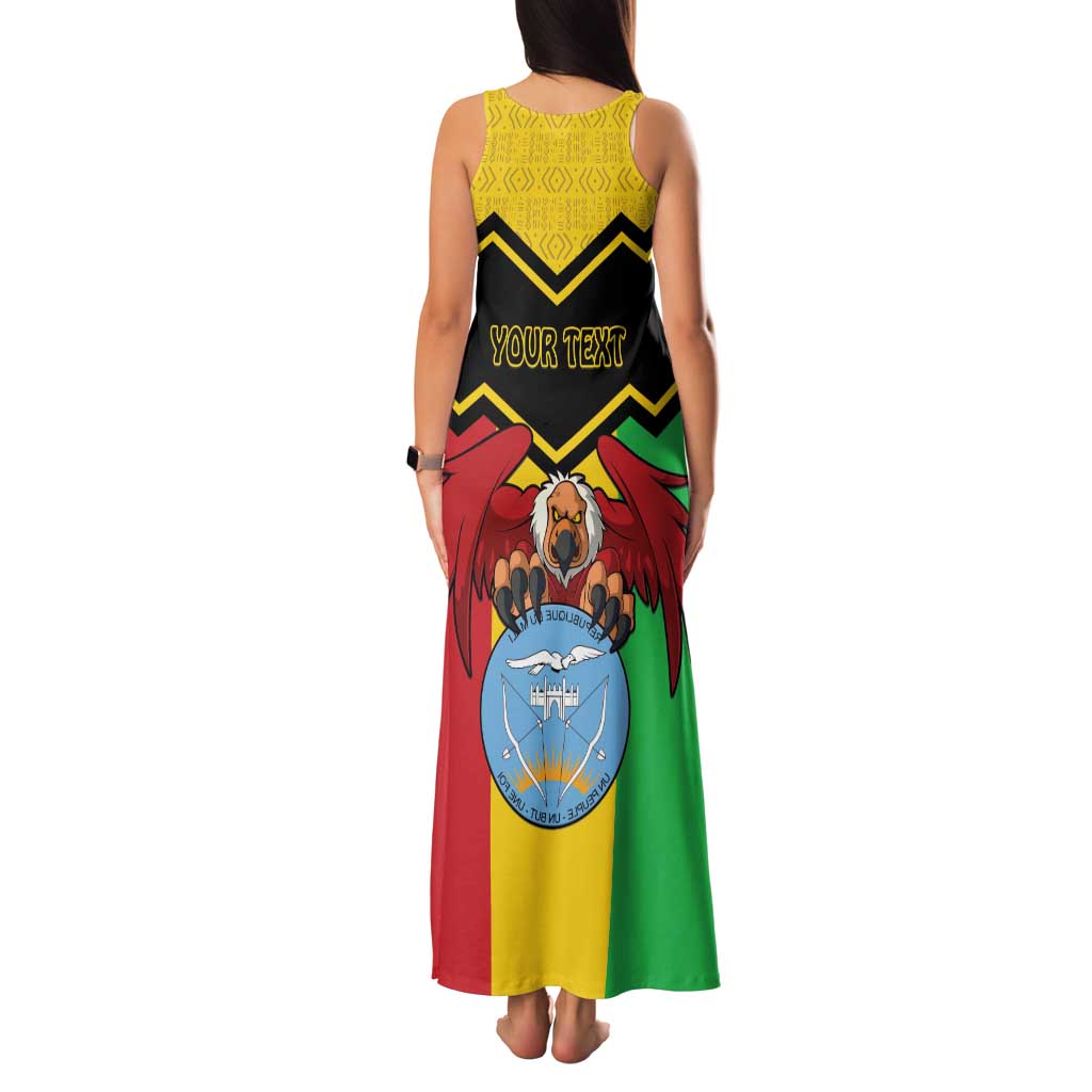 Personalised Mali Family Matching Tank Maxi Dress and Hawaiian Shirt Vulture With Coat Of Arms Bogolan Pattern - Wonder Print Shop