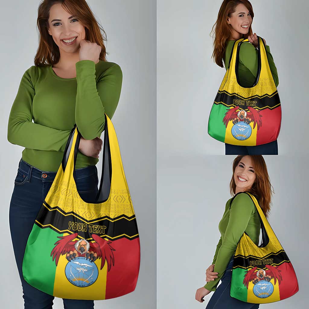 Personalised Mali Grocery Bag Vulture With Coat Of Arms Bogolan Pattern