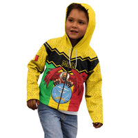 Personalised Mali Kid Hoodie Vulture With Coat Of Arms Bogolan Pattern - Wonder Print Shop