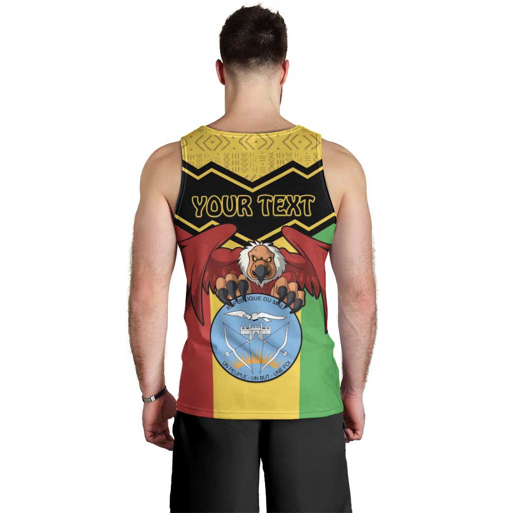 Personalised Mali Men Tank Top Vulture With Coat Of Arms Bogolan Pattern - Wonder Print Shop