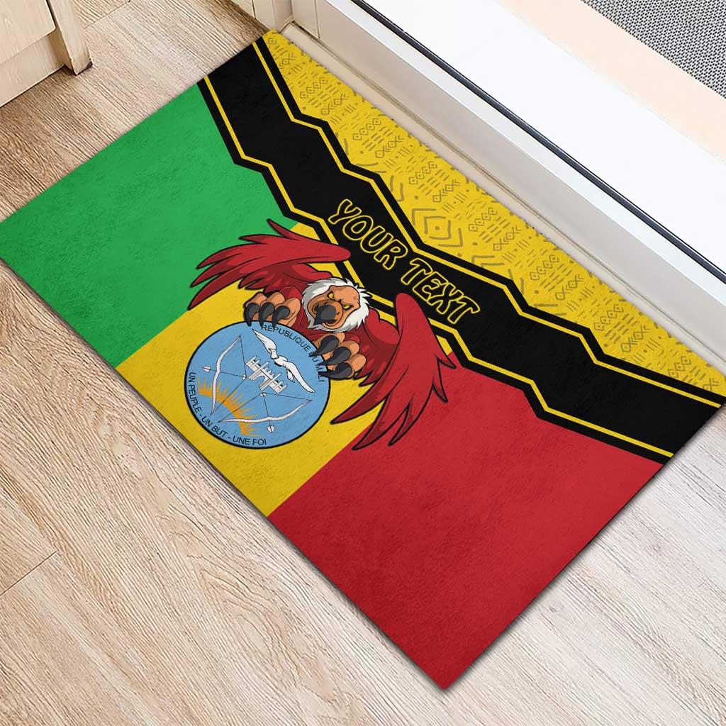 Personalised Mali Rubber Doormat Vulture With Coat Of Arms Bogolan Pattern - Wonder Print Shop