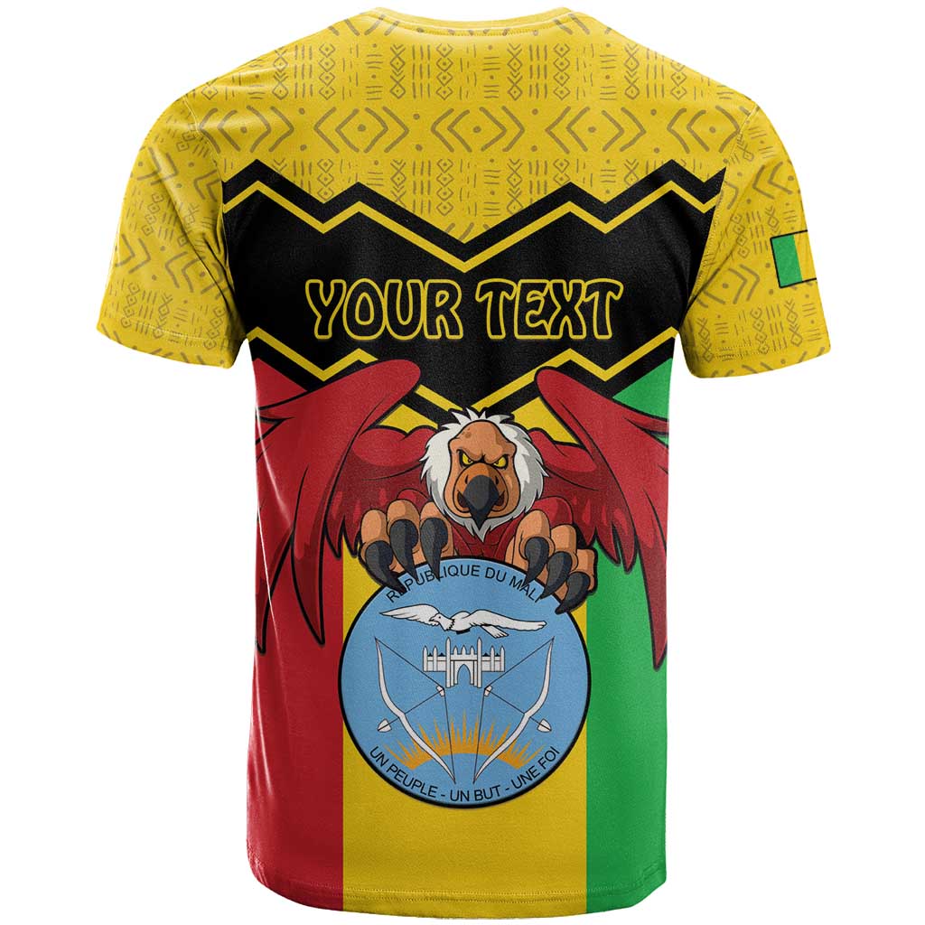 Personalised Mali T Shirt Vulture With Coat Of Arms Bogolan Pattern - Wonder Print Shop