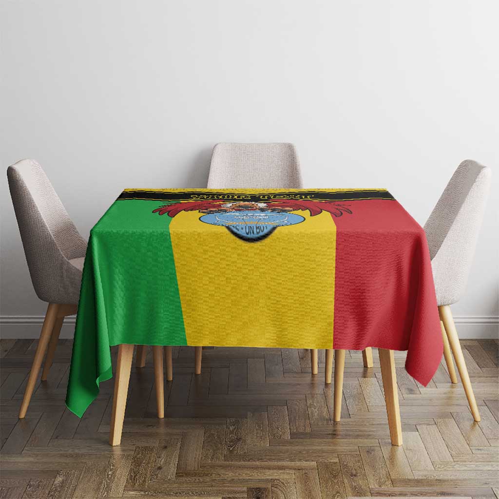 Personalised Mali Tablecloth Vulture With Coat Of Arms Bogolan Pattern - Wonder Print Shop