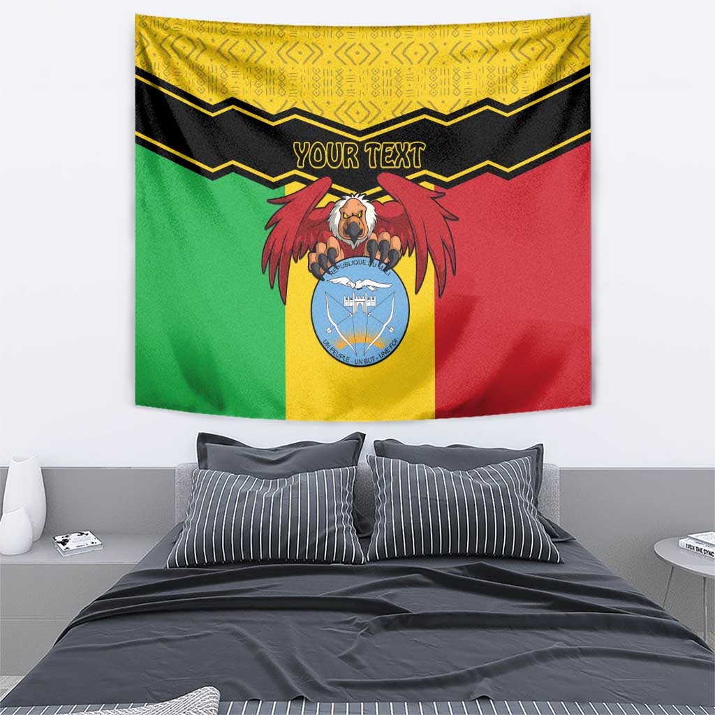 Personalised Mali Tapestry Vulture With Coat Of Arms Bogolan Pattern - Wonder Print Shop