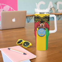 Personalised Mali Tumbler With Handle Vulture With Coat Of Arms Bogolan Pattern - Wonder Print Shop