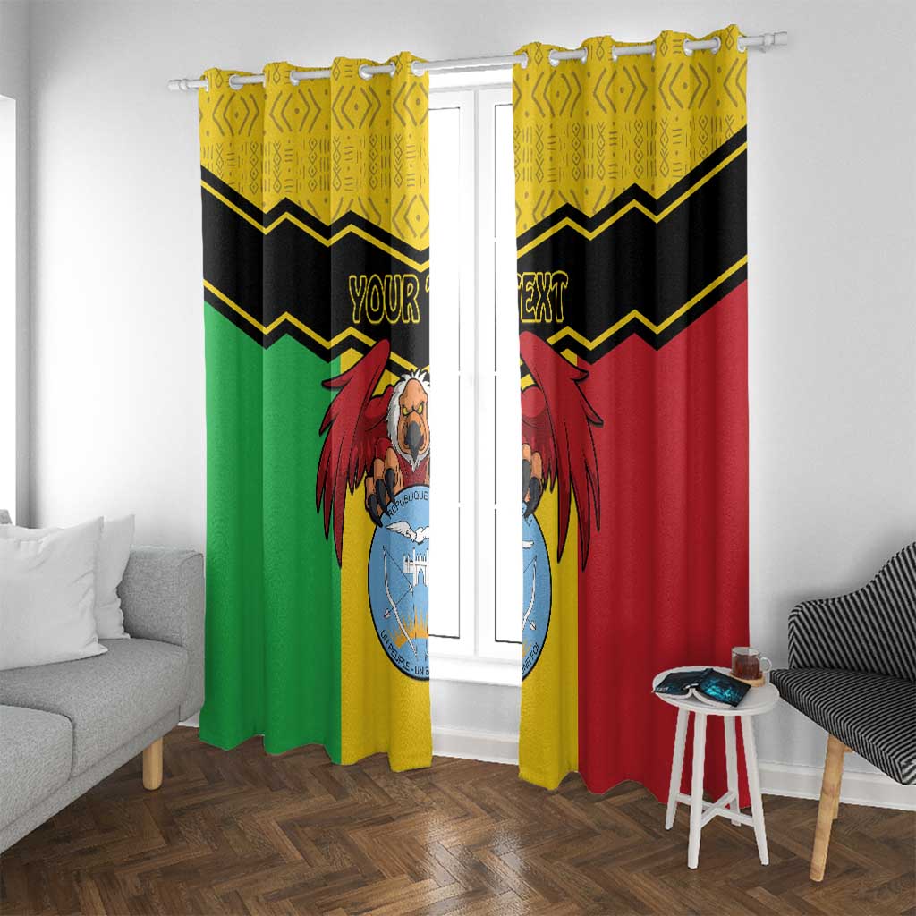 Personalised Mali Window Curtain Vulture With Coat Of Arms Bogolan Pattern - Wonder Print Shop