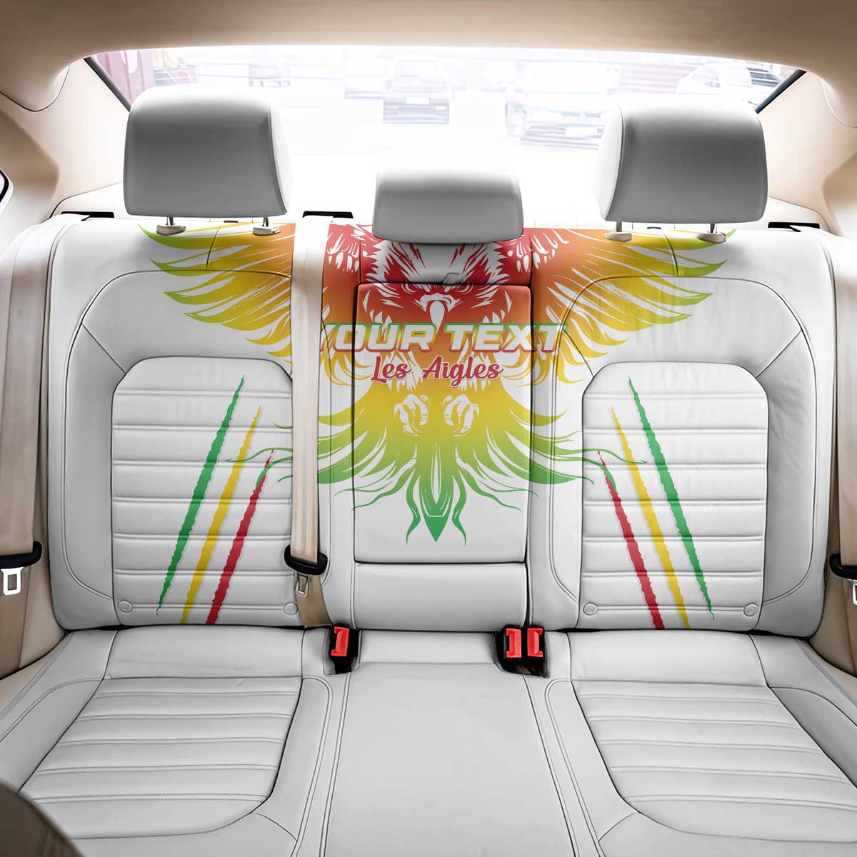 Custom Mali Football Back Car Seat Cover Go Les Aigles White Color