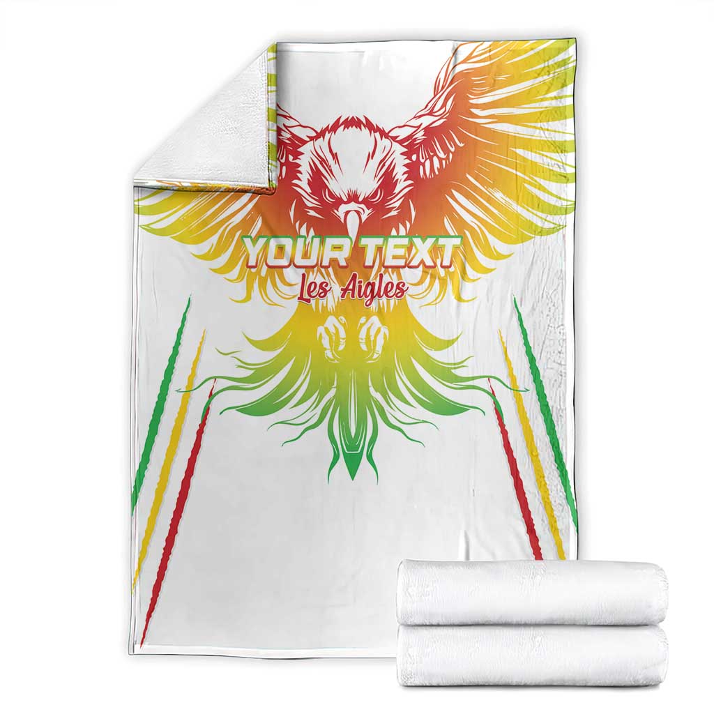 Custom Mali Football Blanket Go Les Aigles White Color