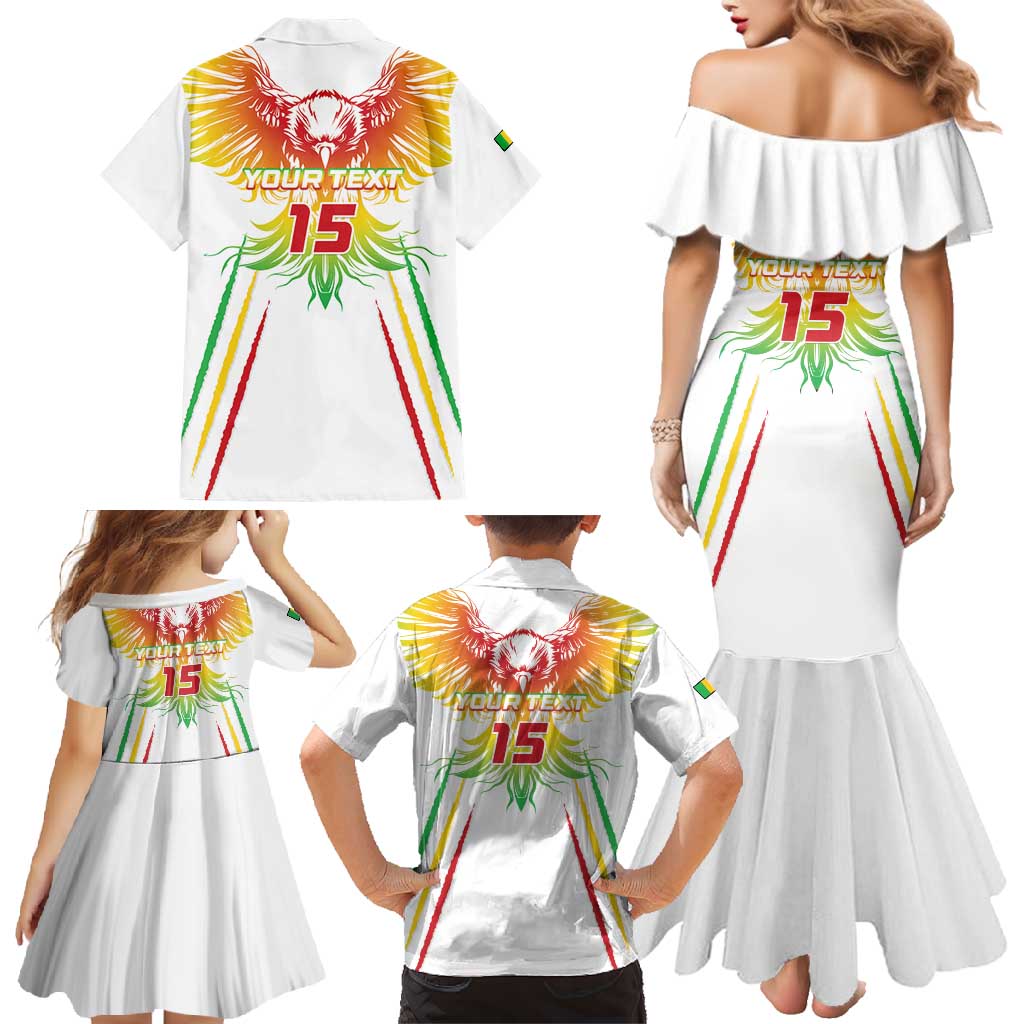 Custom Mali Football Family Matching Mermaid Dress and Hawaiian Shirt Go Les Aigles White Color