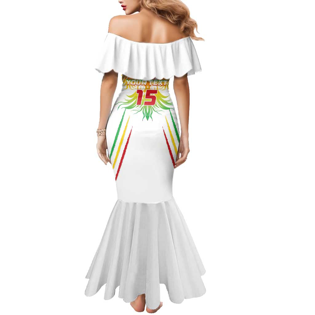 Custom Mali Football Family Matching Mermaid Dress and Hawaiian Shirt Go Les Aigles White Color