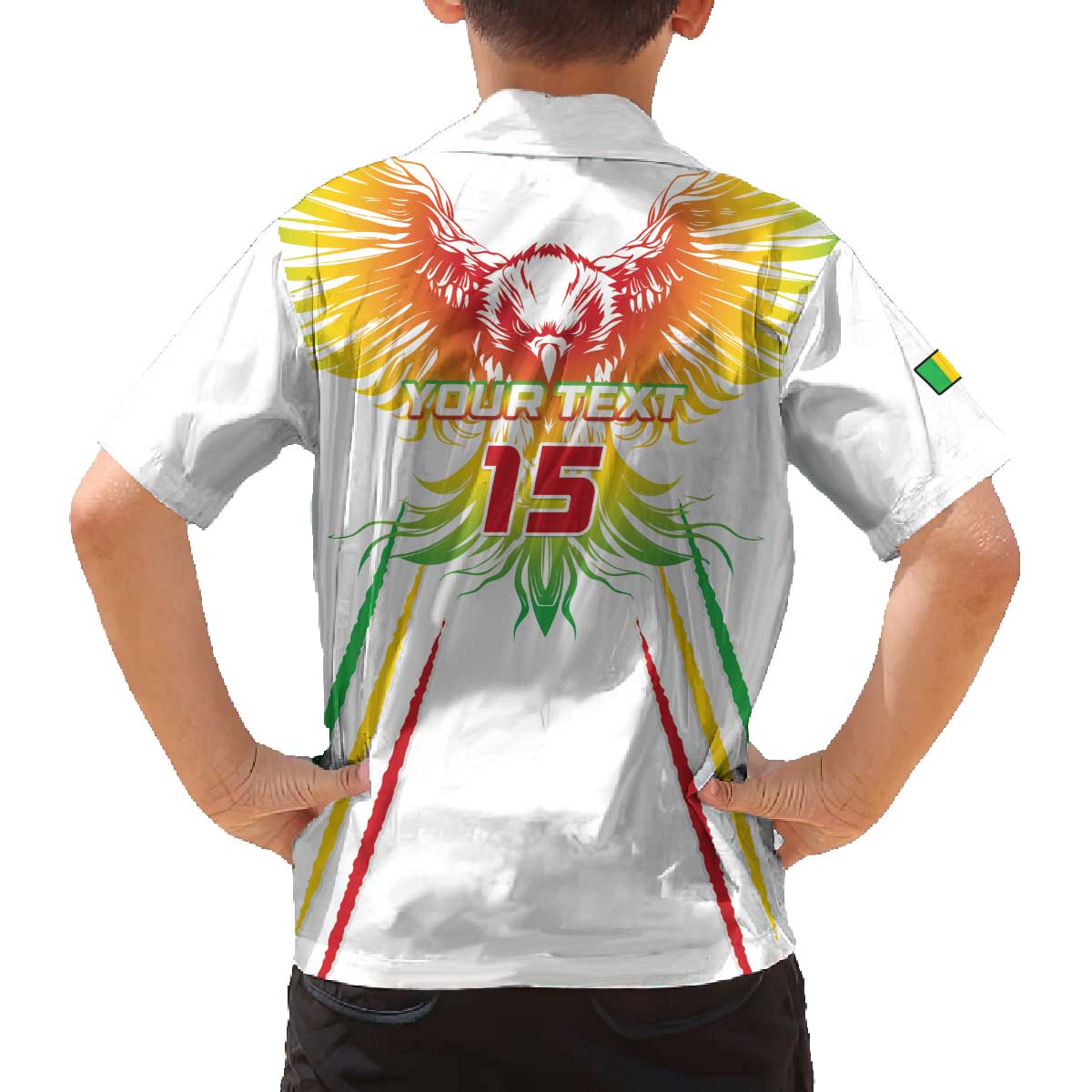 Custom Mali Football Family Matching Off The Shoulder Long Sleeve Dress and Hawaiian Shirt Go Les Aigles White Color