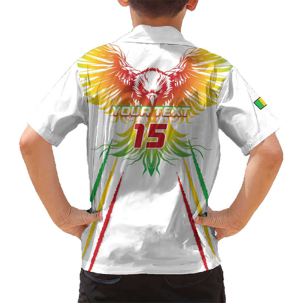 Custom Mali Football Family Matching Short Sleeve Bodycon Dress and Hawaiian Shirt Go Les Aigles White Color