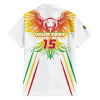 Custom Mali Football Family Matching Short Sleeve Bodycon Dress and Hawaiian Shirt Go Les Aigles White Color