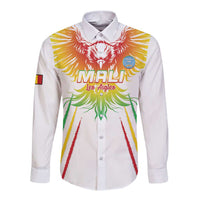 Custom Mali Football Long Sleeve Button Shirt Go Les Aigles White Color