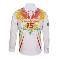 Custom Mali Football Long Sleeve Button Shirt Go Les Aigles White Color