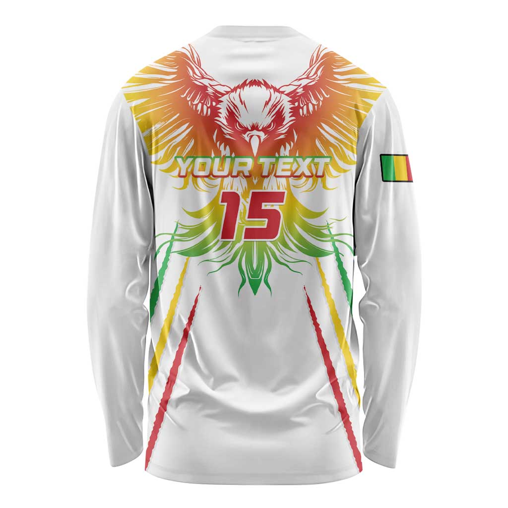 Custom Mali Football Long Sleeve Shirt Go Les Aigles White Color - Wonder Print Shop