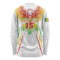 Custom Mali Football Long Sleeve Shirt Go Les Aigles White Color - Wonder Print Shop