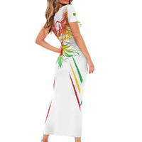 Custom Mali Football Short Sleeve Bodycon Dress Go Les Aigles White Color - Wonder Print Shop
