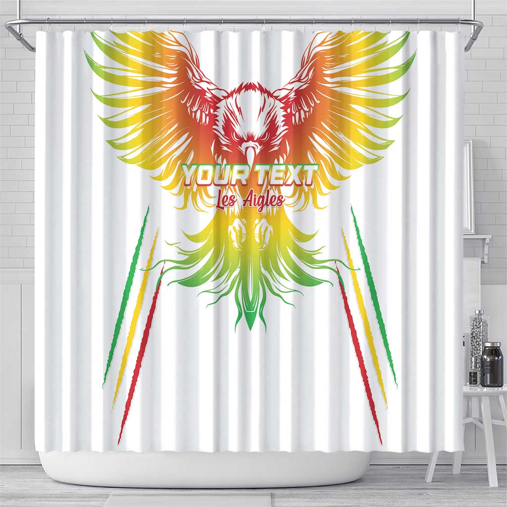 Custom Mali Football Shower Curtain Go Les Aigles White Color - Wonder Print Shop