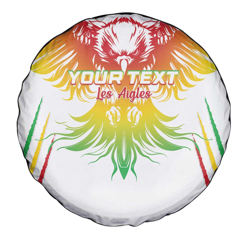 Custom Mali Football Spare Tire Cover Go Les Aigles White Color - Wonder Print Shop