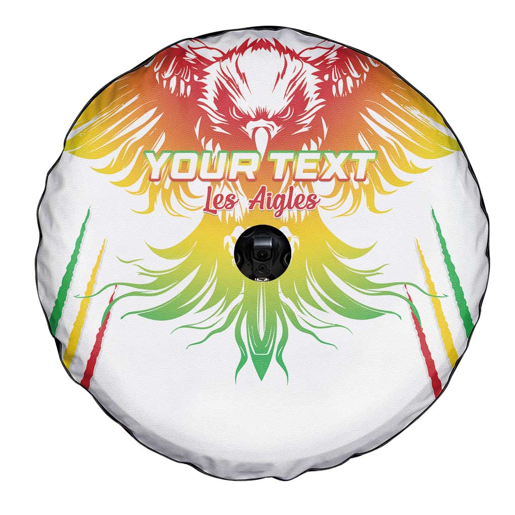 Custom Mali Football Spare Tire Cover Go Les Aigles White Color - Wonder Print Shop